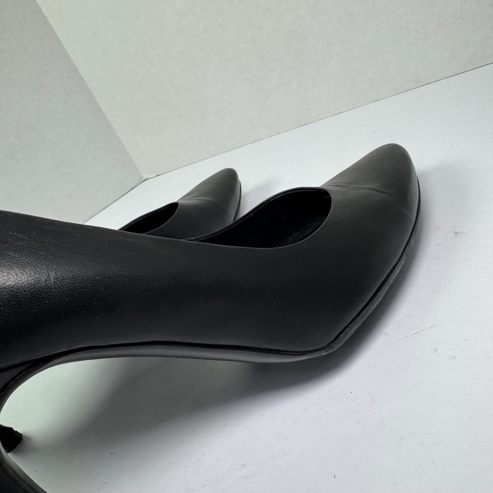 Prada Black Leather Pointed Toe‎ Stiletto High Heel Pumps Made in Italy Women's - Picture 7 of 11